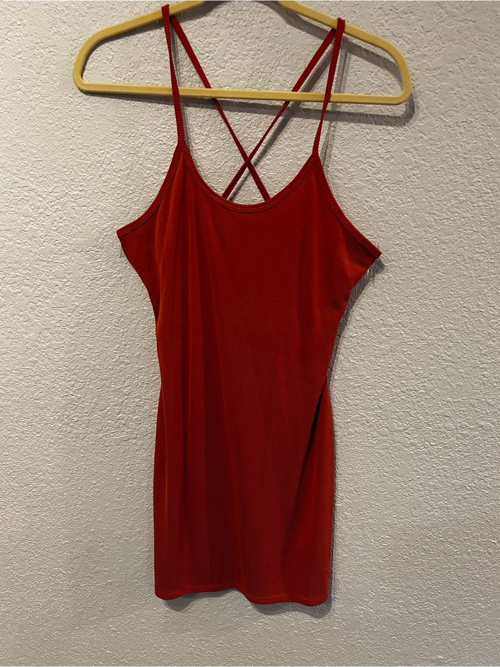 Double Zero Rust Orange Ribbed Mini Dress